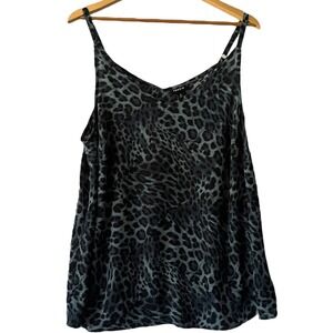 Torrid Plus Size 0 Leopard Print Tank Top Sleeveless V-Neck Adjustable Straps‎